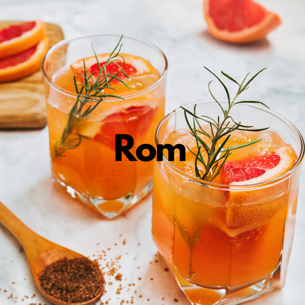 Cocktails med Rom og tekst Rom